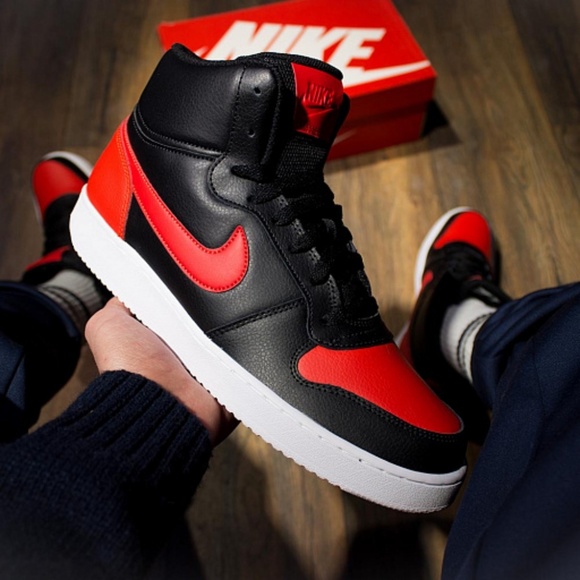 Nike Other - SIZE 9 MEN'S NIKE EBERNON MID BLACK / RED